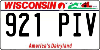 WI license plate 921PIV