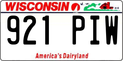 WI license plate 921PIW