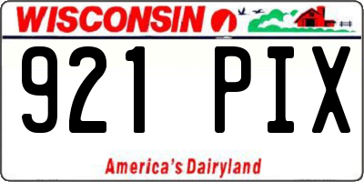 WI license plate 921PIX