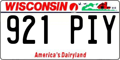WI license plate 921PIY