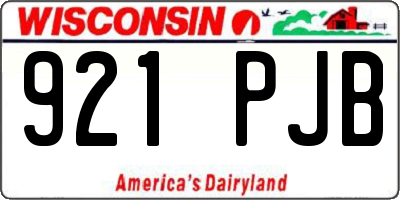 WI license plate 921PJB