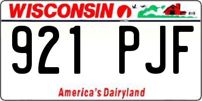 WI license plate 921PJF
