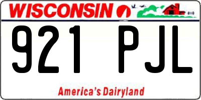 WI license plate 921PJL
