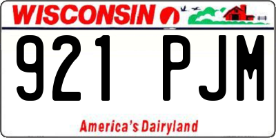 WI license plate 921PJM