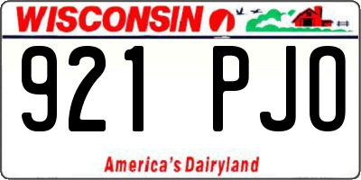 WI license plate 921PJO