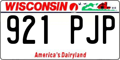 WI license plate 921PJP