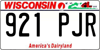 WI license plate 921PJR