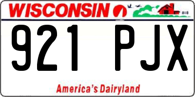 WI license plate 921PJX