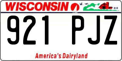 WI license plate 921PJZ