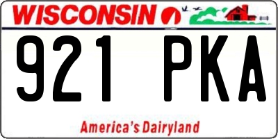 WI license plate 921PKA