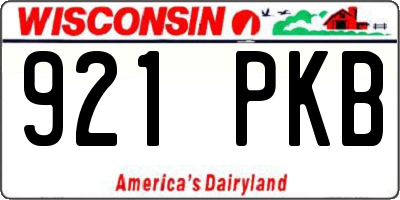 WI license plate 921PKB