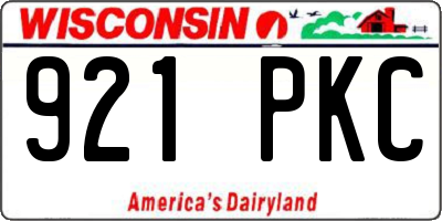 WI license plate 921PKC