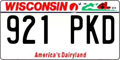 WI license plate 921PKD