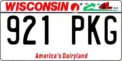 WI license plate 921PKG