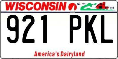 WI license plate 921PKL