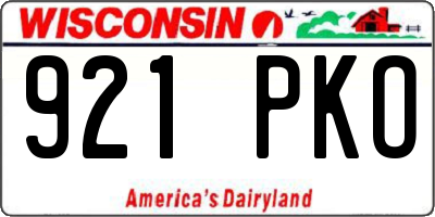 WI license plate 921PKO