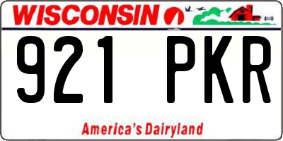 WI license plate 921PKR