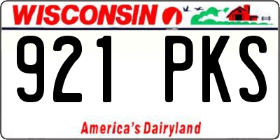 WI license plate 921PKS