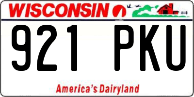 WI license plate 921PKU
