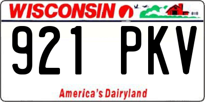 WI license plate 921PKV