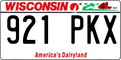 WI license plate 921PKX