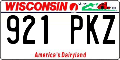 WI license plate 921PKZ