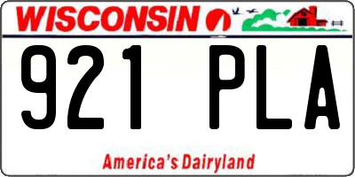 WI license plate 921PLA