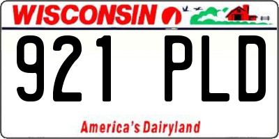 WI license plate 921PLD