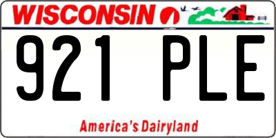 WI license plate 921PLE