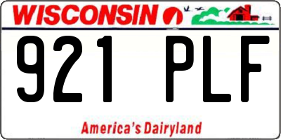 WI license plate 921PLF