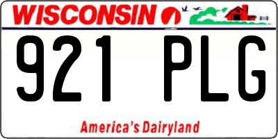 WI license plate 921PLG