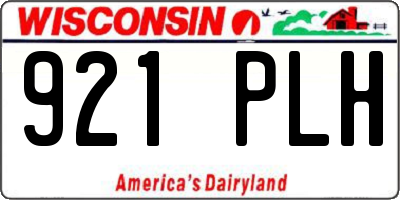 WI license plate 921PLH