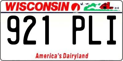 WI license plate 921PLI