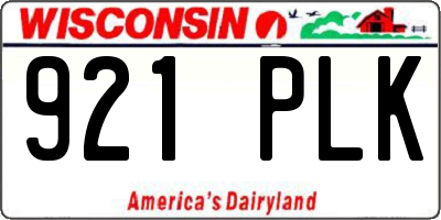 WI license plate 921PLK