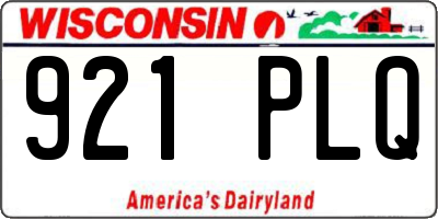 WI license plate 921PLQ