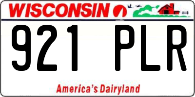 WI license plate 921PLR