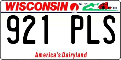 WI license plate 921PLS