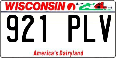 WI license plate 921PLV