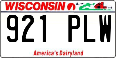 WI license plate 921PLW