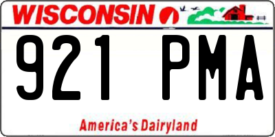 WI license plate 921PMA