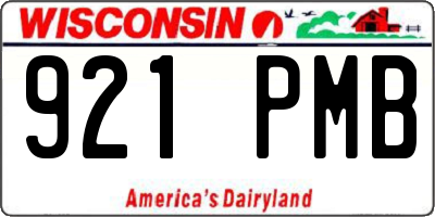 WI license plate 921PMB