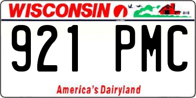 WI license plate 921PMC