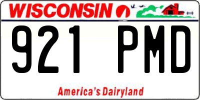 WI license plate 921PMD
