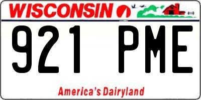 WI license plate 921PME