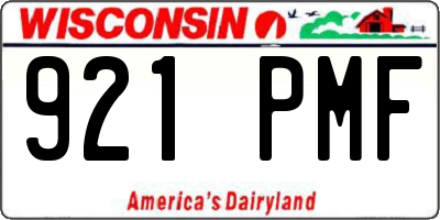 WI license plate 921PMF