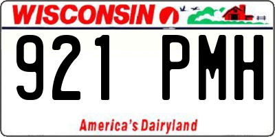 WI license plate 921PMH