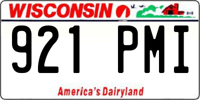 WI license plate 921PMI