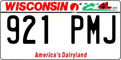 WI license plate 921PMJ