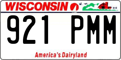 WI license plate 921PMM