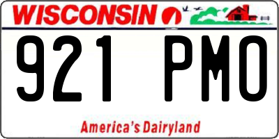 WI license plate 921PMO